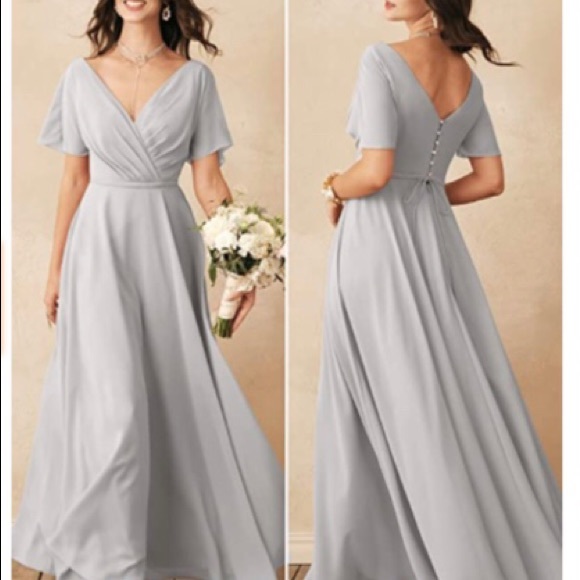 Aw.Bridal Dresses & Skirts - AW Bridal Light Silver bridesmaids Dress
